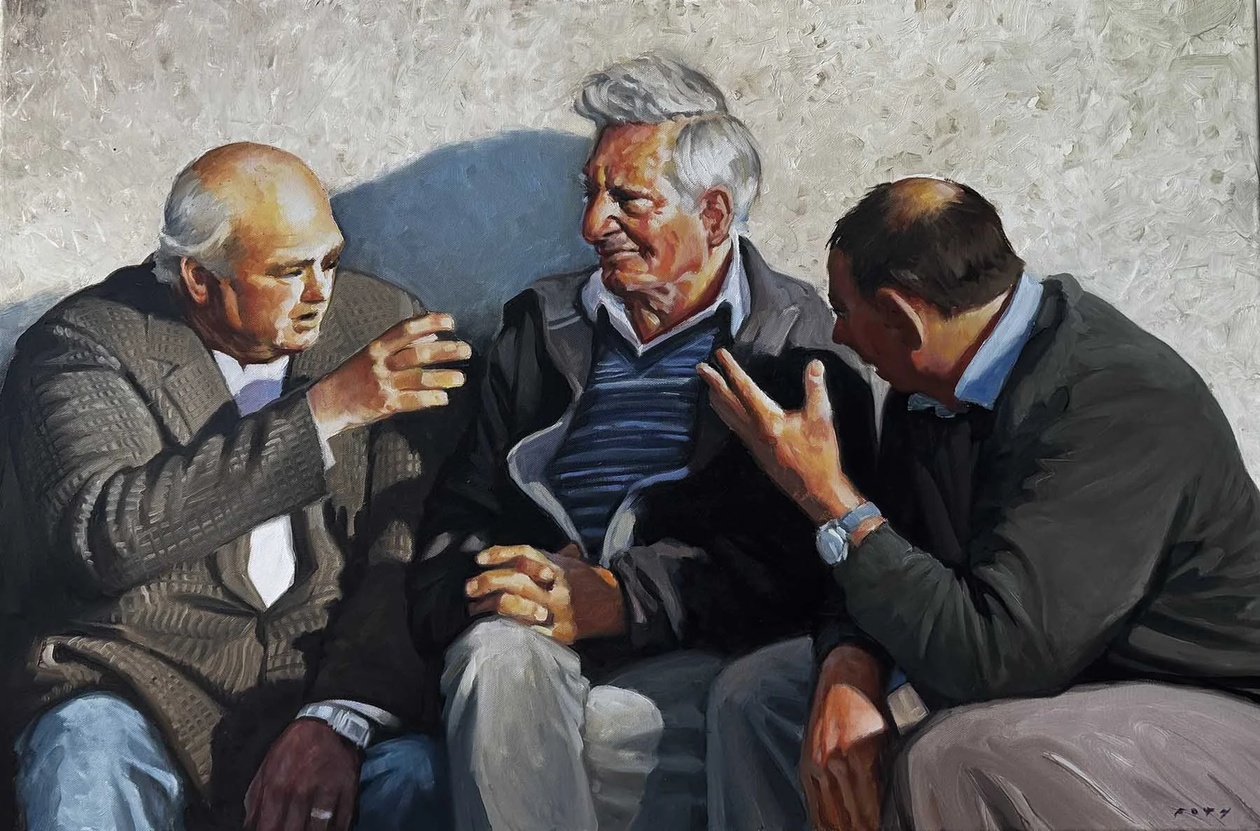 Old Guys Talking 24x36" oils
$1500.
