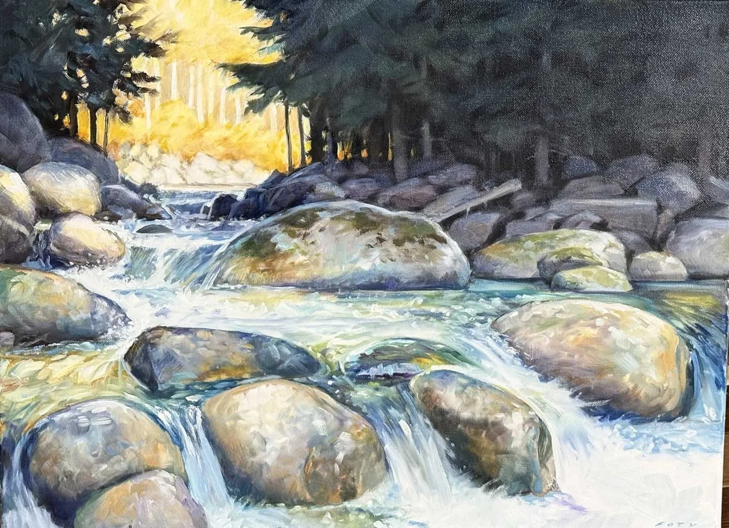 Rocky Colorado Streaming 18x24" Oil $1400