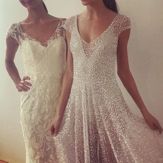 This lace and these beads by @annacampbellbridal 🙌🏻 #sparkle #lace #couture #designer #handmade #love #bride #annacampbell