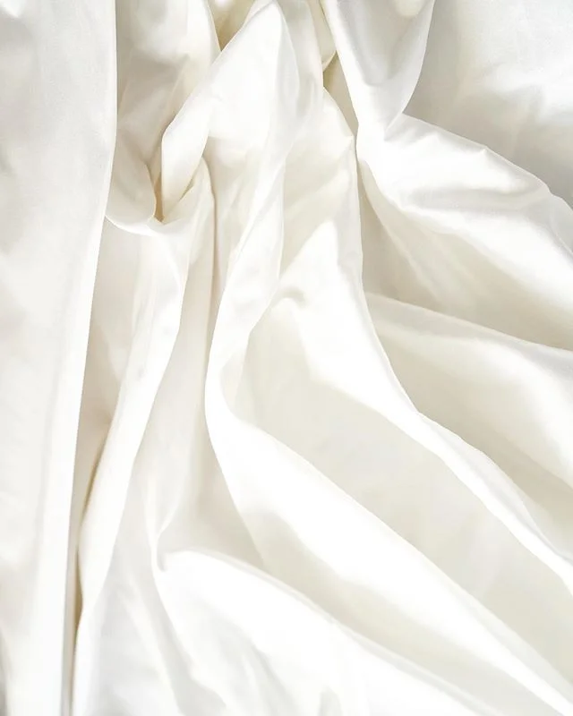 Crisp white silk dupion with a stunning lustre and structure. 112cm width role coming soon at an incredible price point! #fabricstore #silkfabric #bridalfabric #silk #designer #fashiondesigner #bridaldesigner #dressmaker