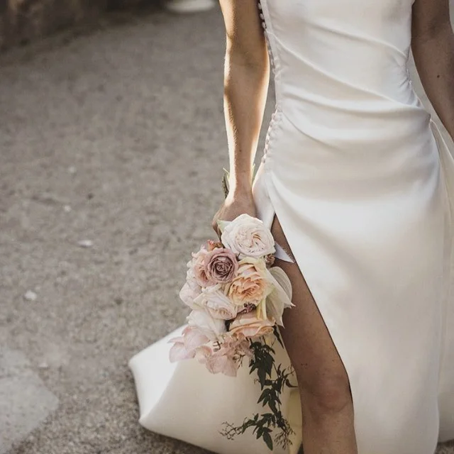 It doesn&rsquo;t get much cleaner and sophisticated than this! @onedaybridal @joeywills #weddingdress #luxuryfabric #drape #bridaldress #bridalfabric #weddingday #modernbride