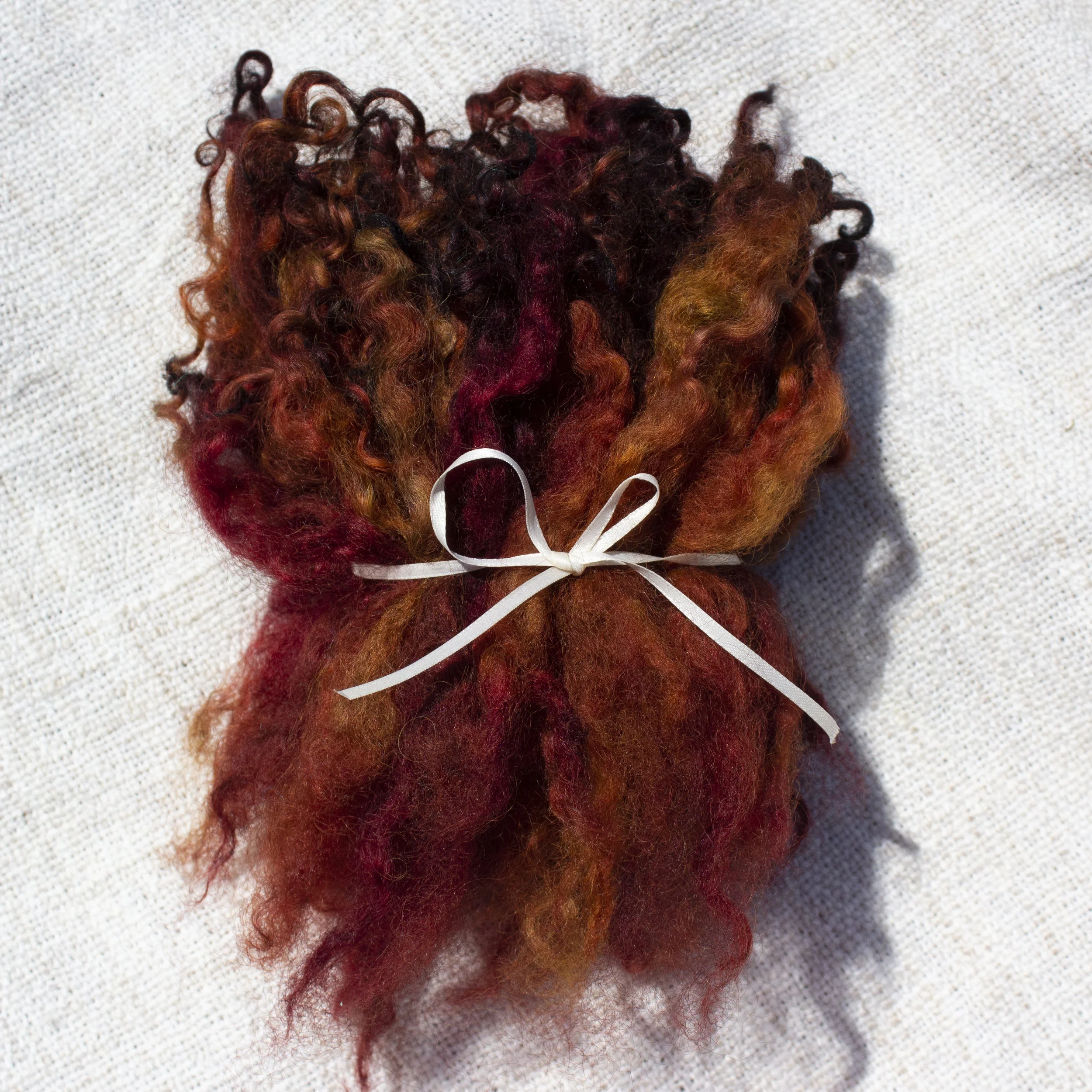 Wensleydale x Romney Locks - Chocolate Embers