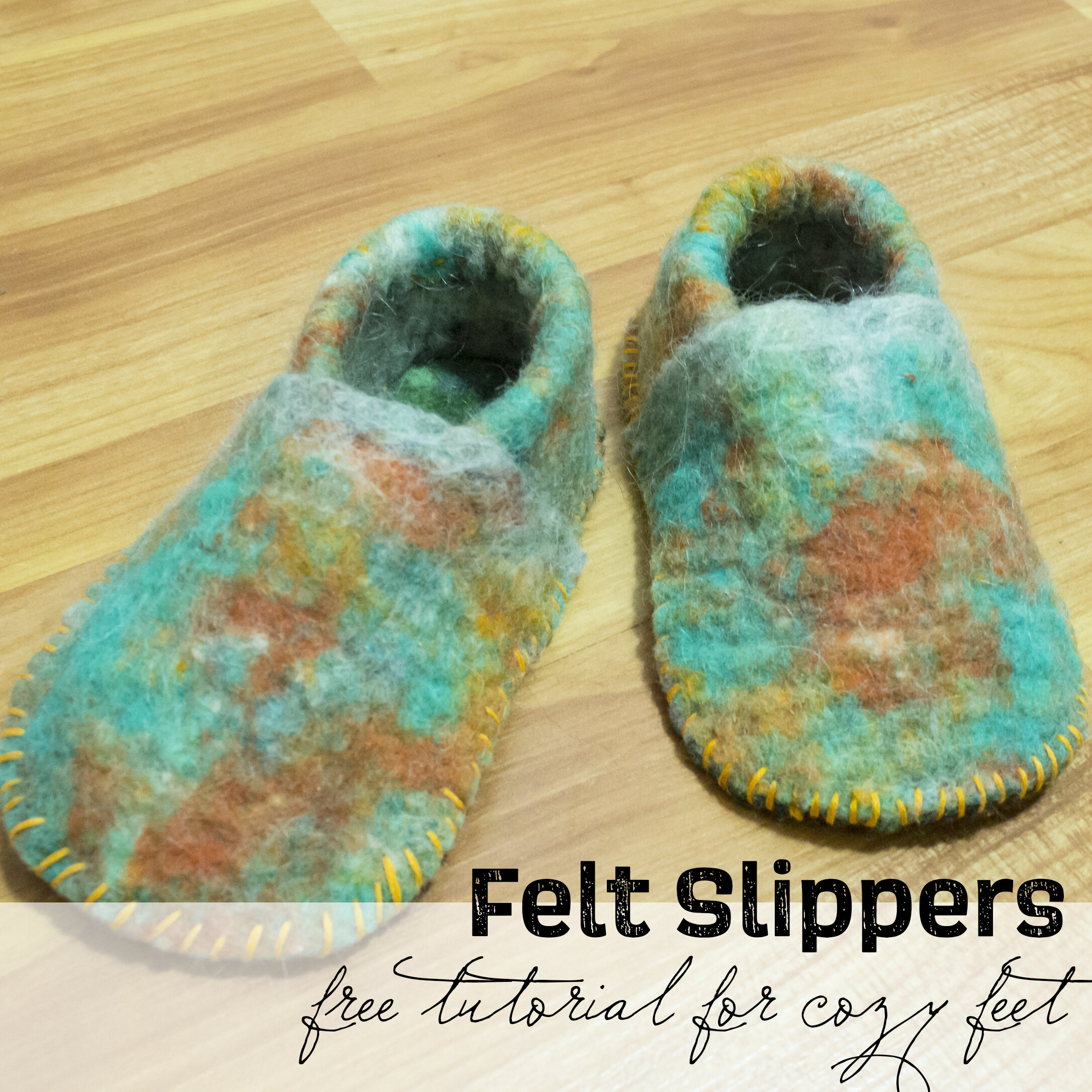 needle felted slippers