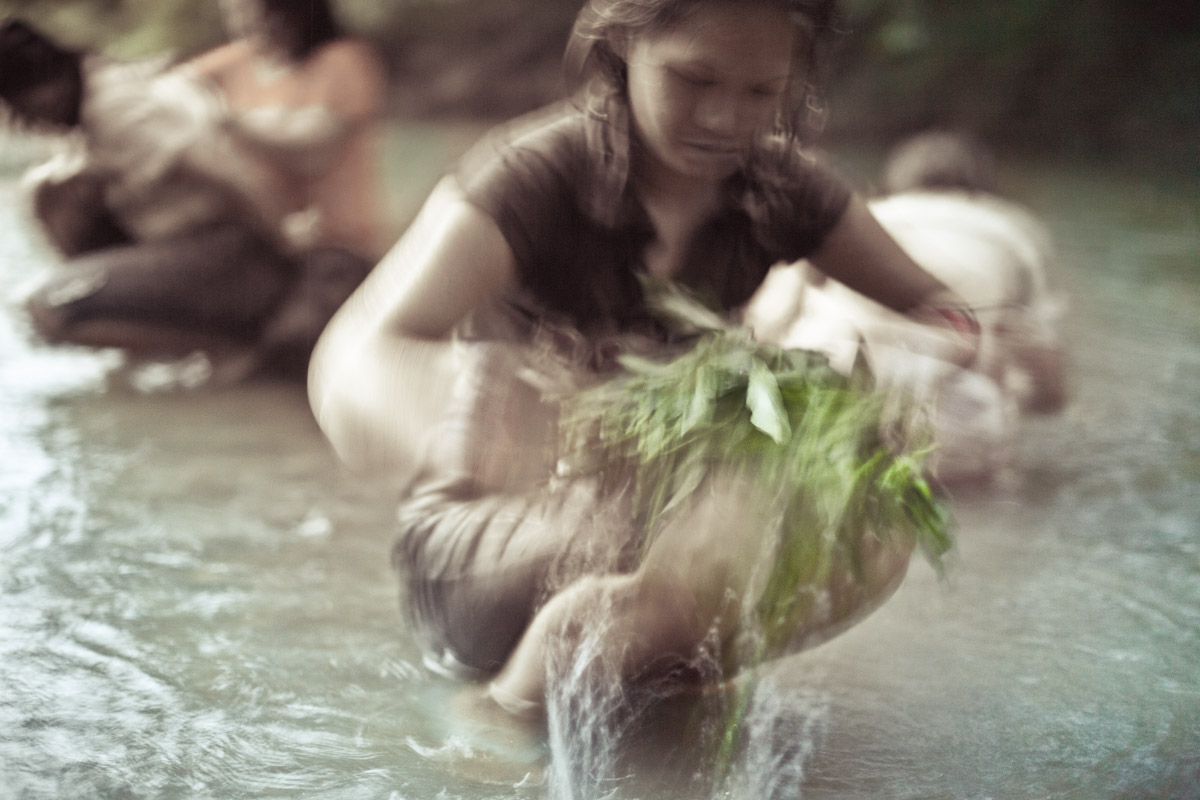 Washing Tapioca Leaves, Sarawak, Borneo (2009)