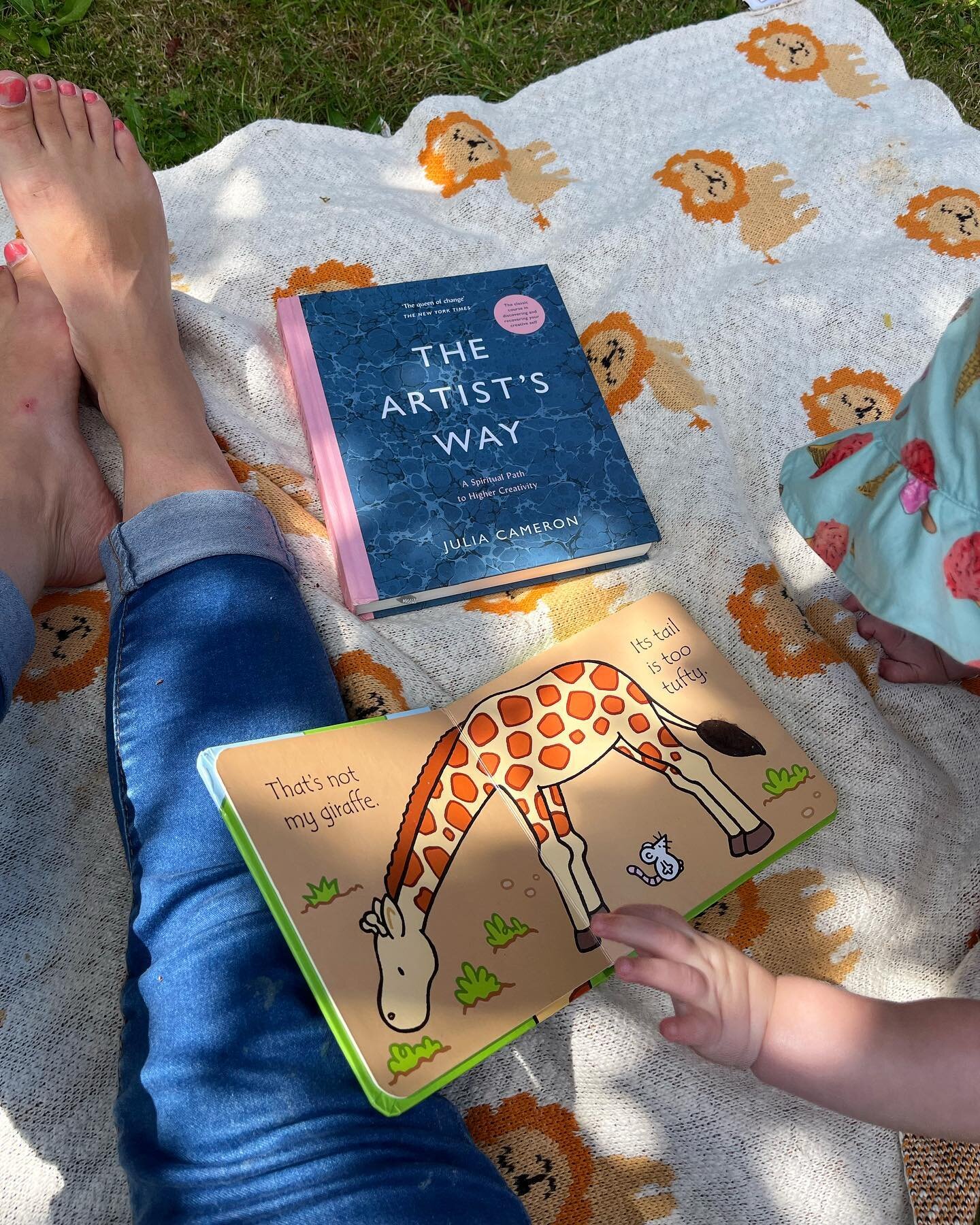 Reading time where not many words were read. Admittedly Elph did manage to get through more of her book than I did mine (who was I kidding?) - and by &lsquo;get through&rsquo; I mean flip, feel, chew then discard once she spotted the suncream in the 