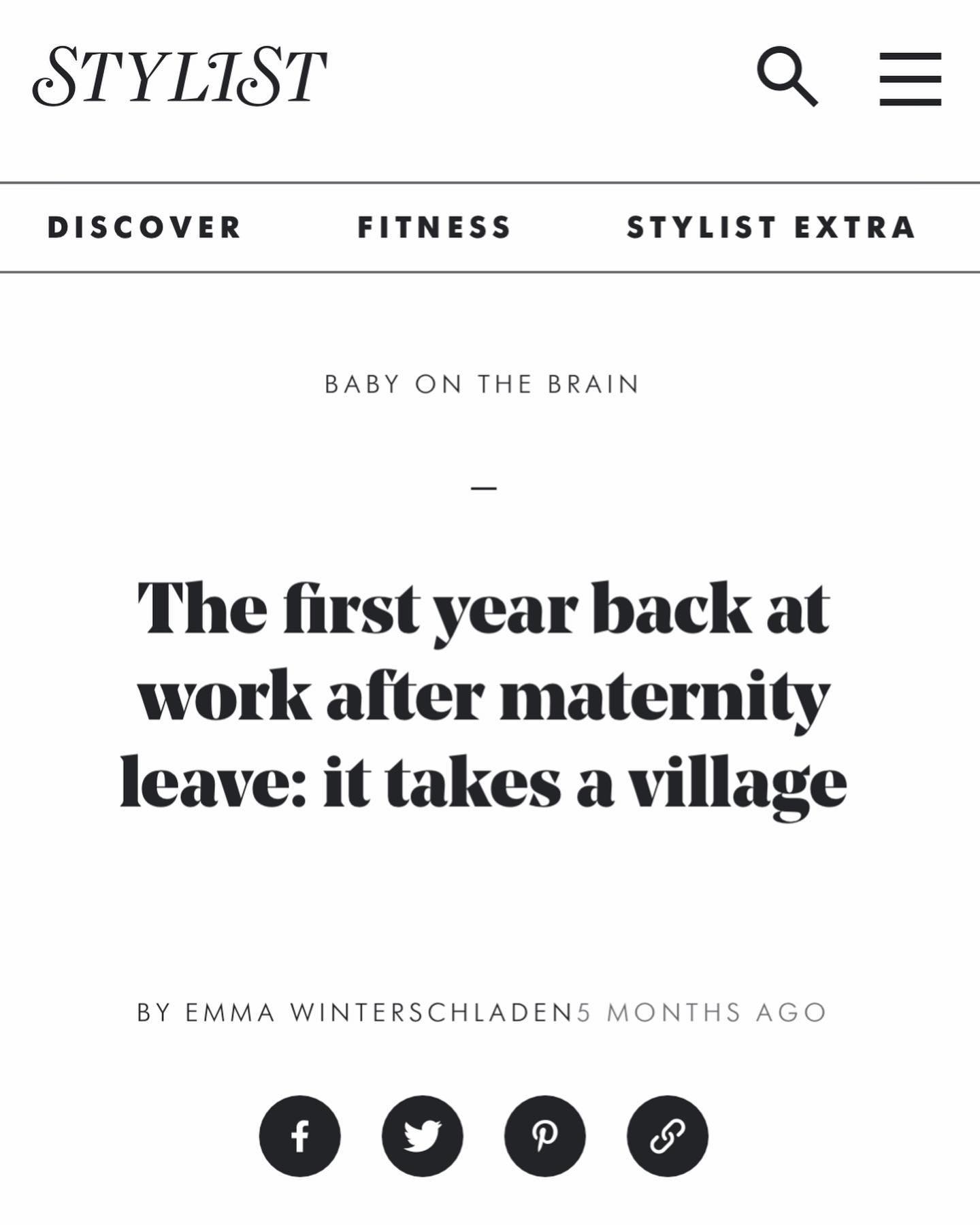 Very many months ago, I was commissioned by @stylistmagazine to write about the importance of a support &lsquo;village&rsquo; in the first year of motherhood, specifically when going back to work after maternity leave (although, admittedly as a freel