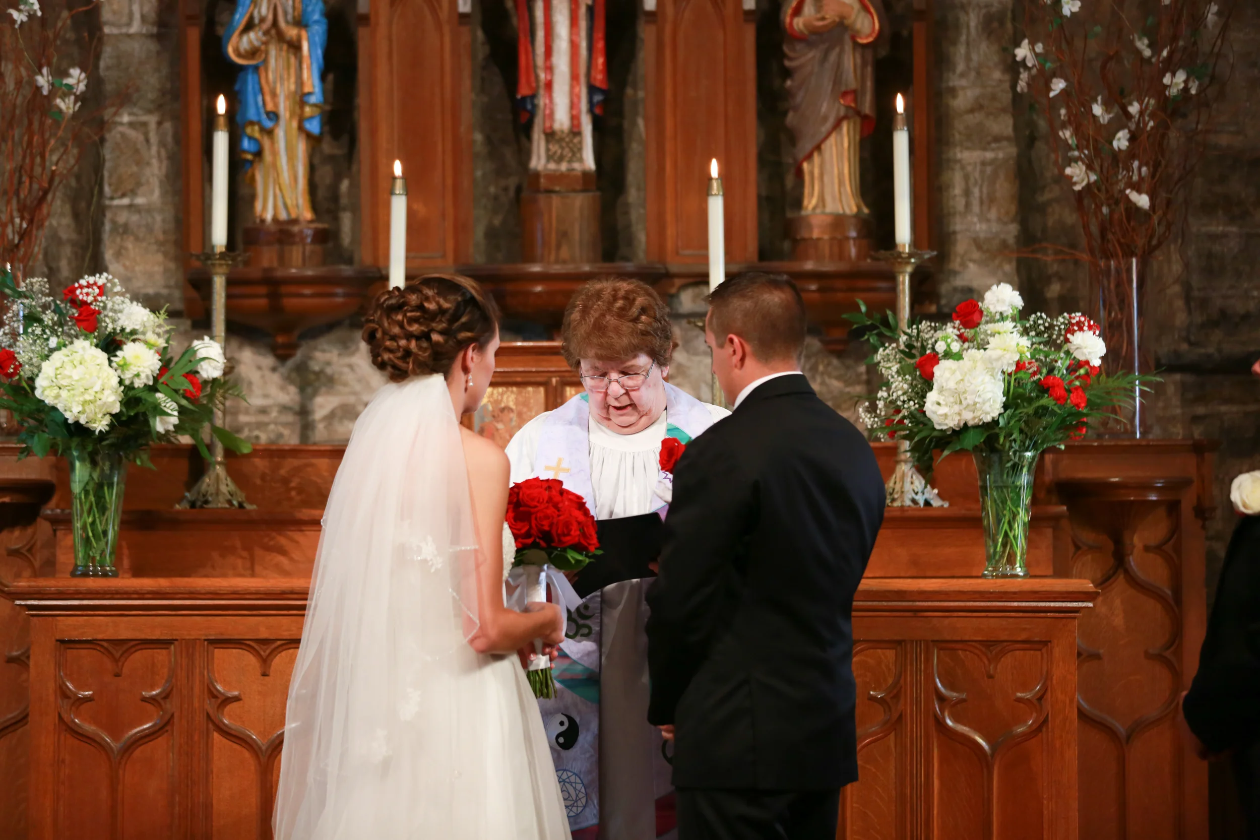 Wedding ceremony in a beautiful old church