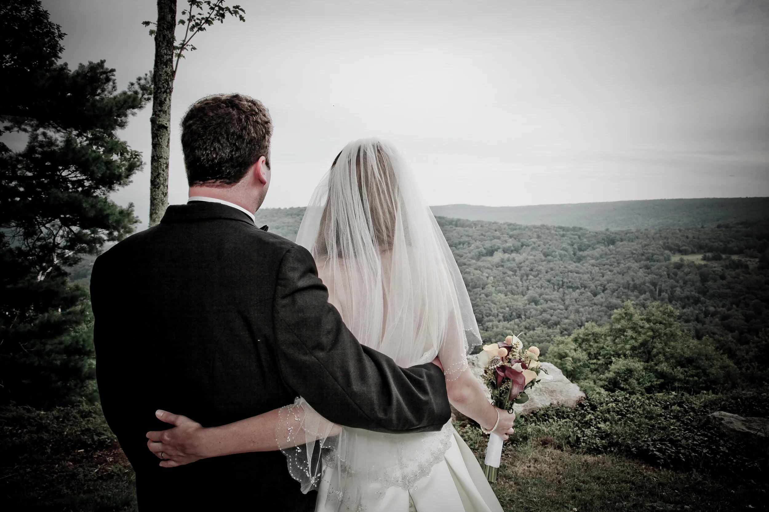 Wedding Portrait overlooking the Catskills