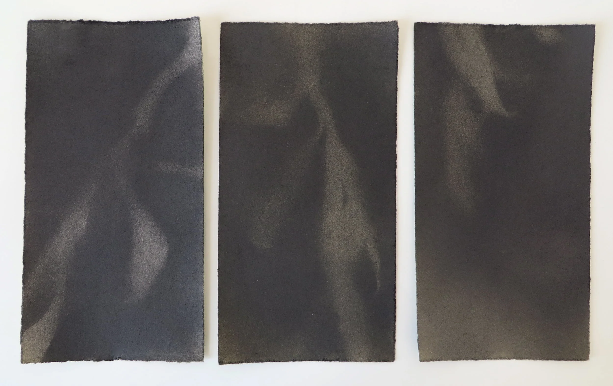 Wind Triptych. Graphite, each panel 8 x 4.25 inches, 2016.