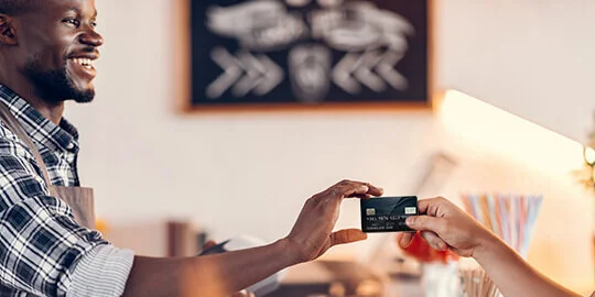 Merchant Taking Credit Card Payment