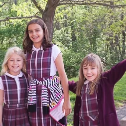 girls burgundy school cardigan