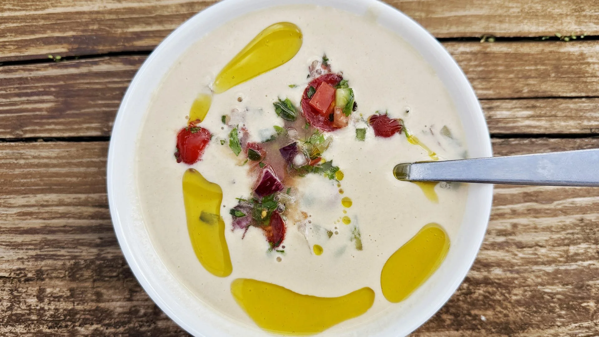 Ajoblanco with Moroccan Salad