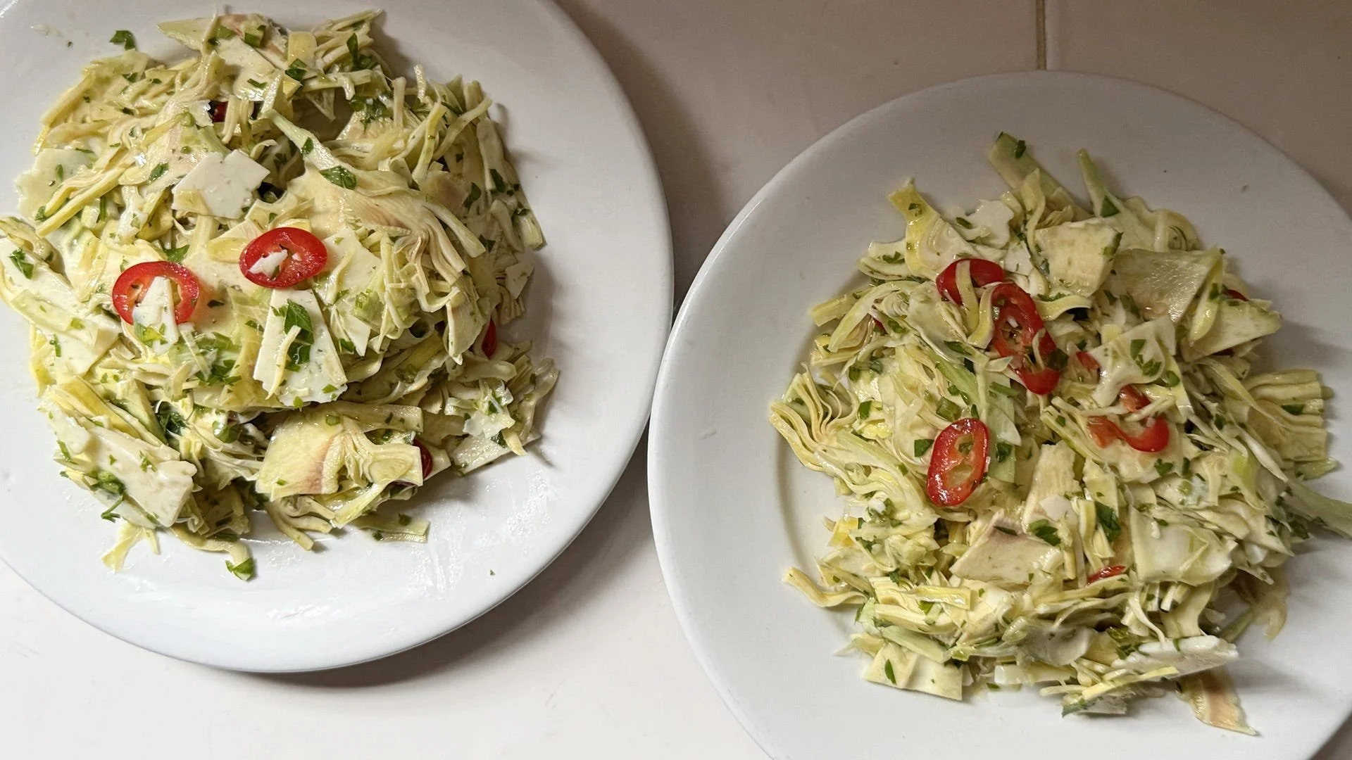 Marinated Shaved Artichoke Hearts