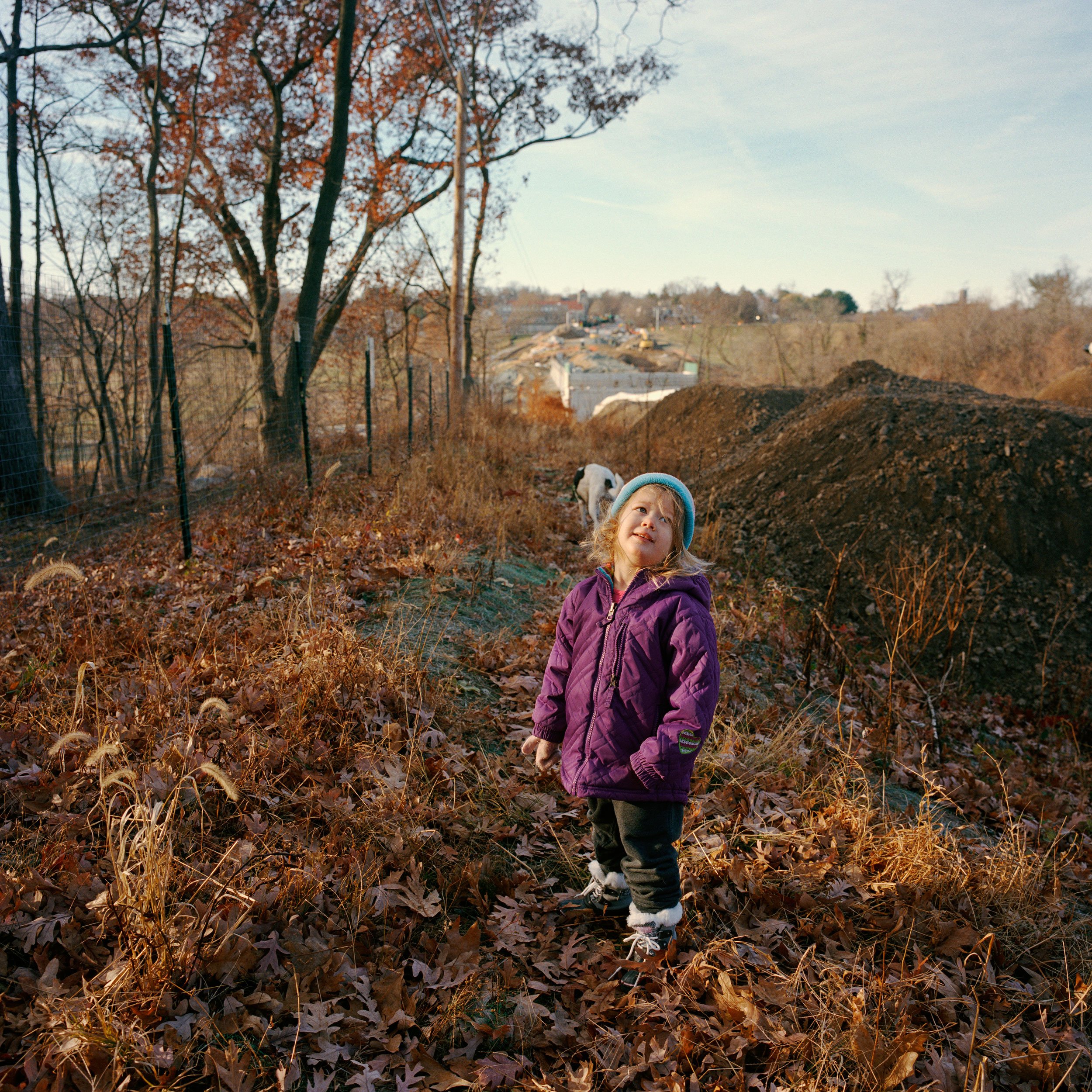 Ellie and Molly above the Harford Rd Bridge construction, Baltimore