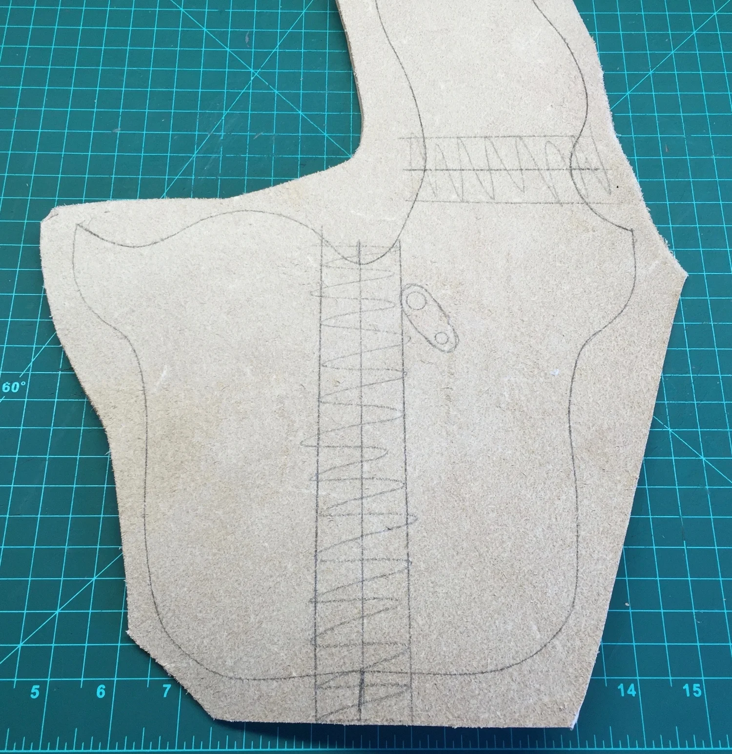 Liner Cut, Marked For Skiving
