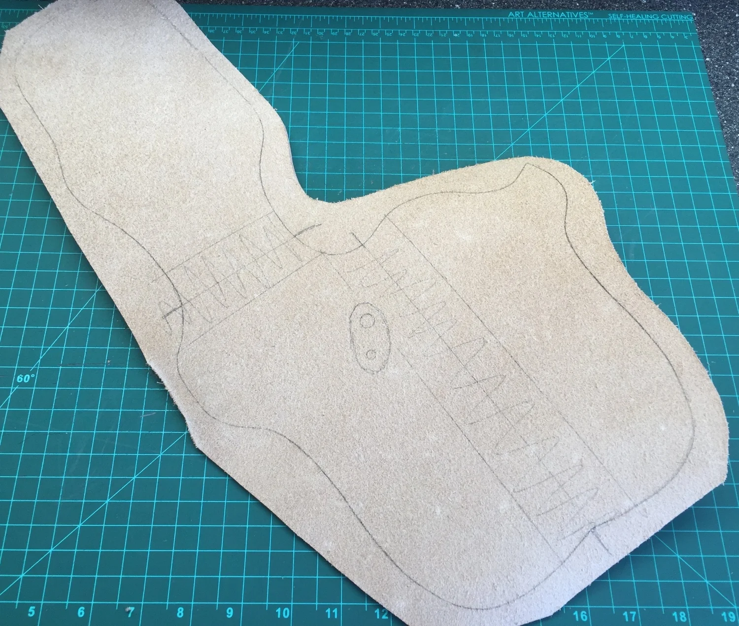 Liner Cut, Marked For Skiving