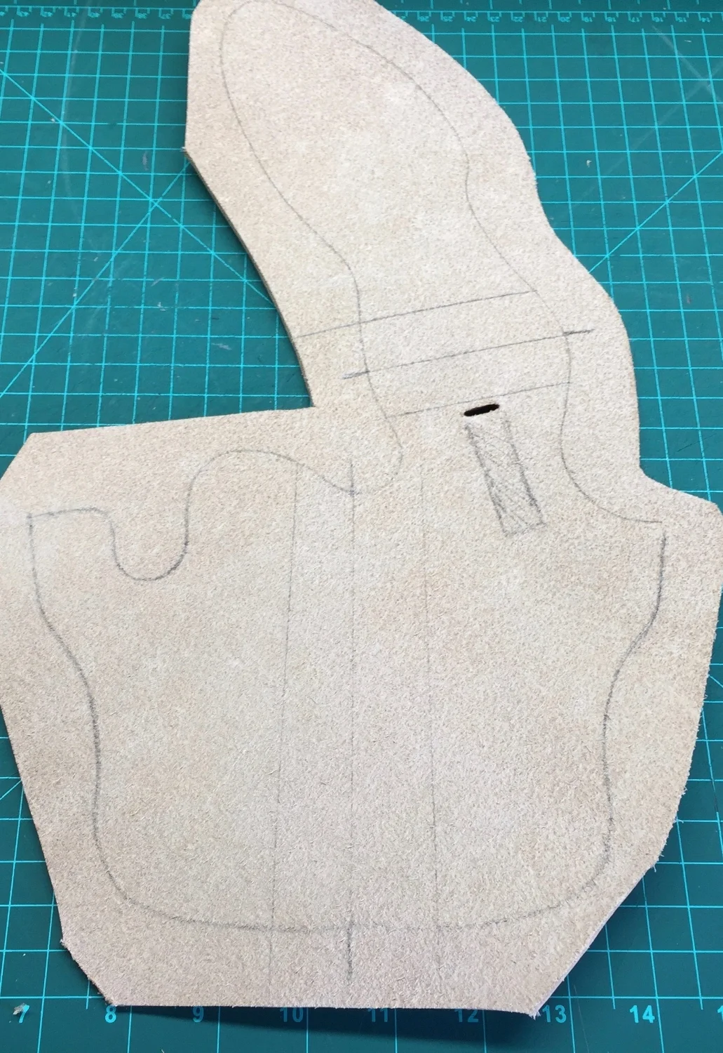 Liner Cut, Marked for Skiving
