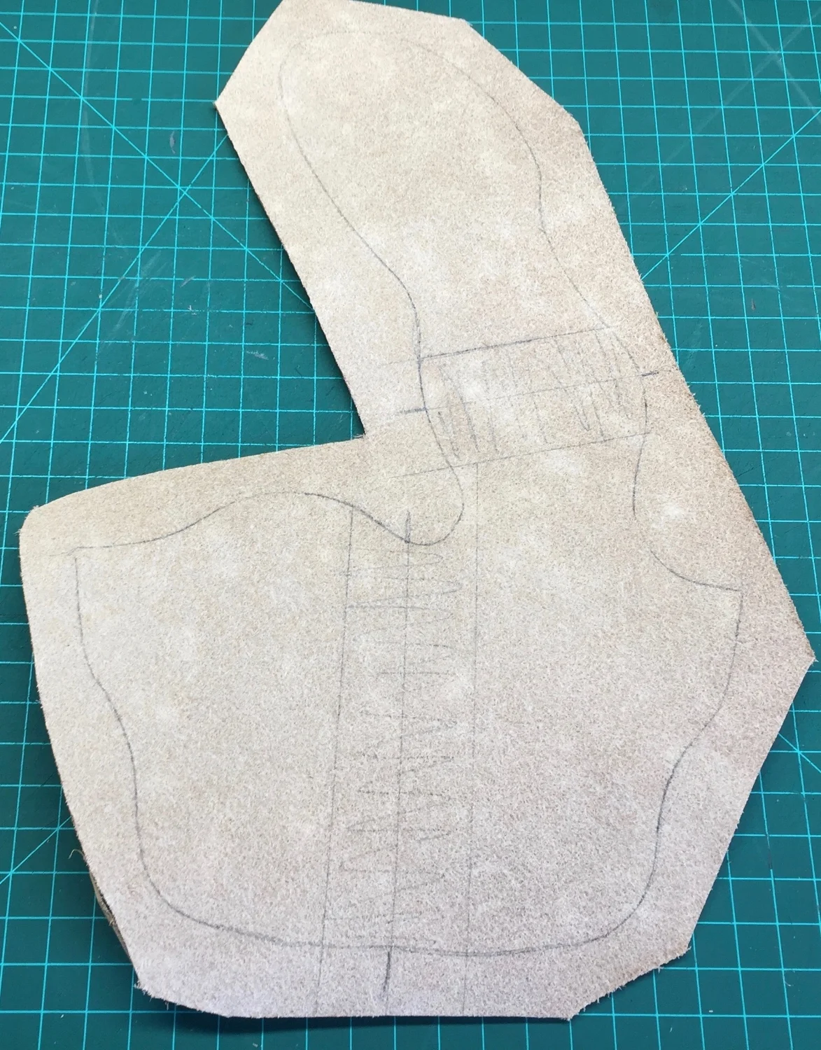 Liner Cut, Marked for Skiving