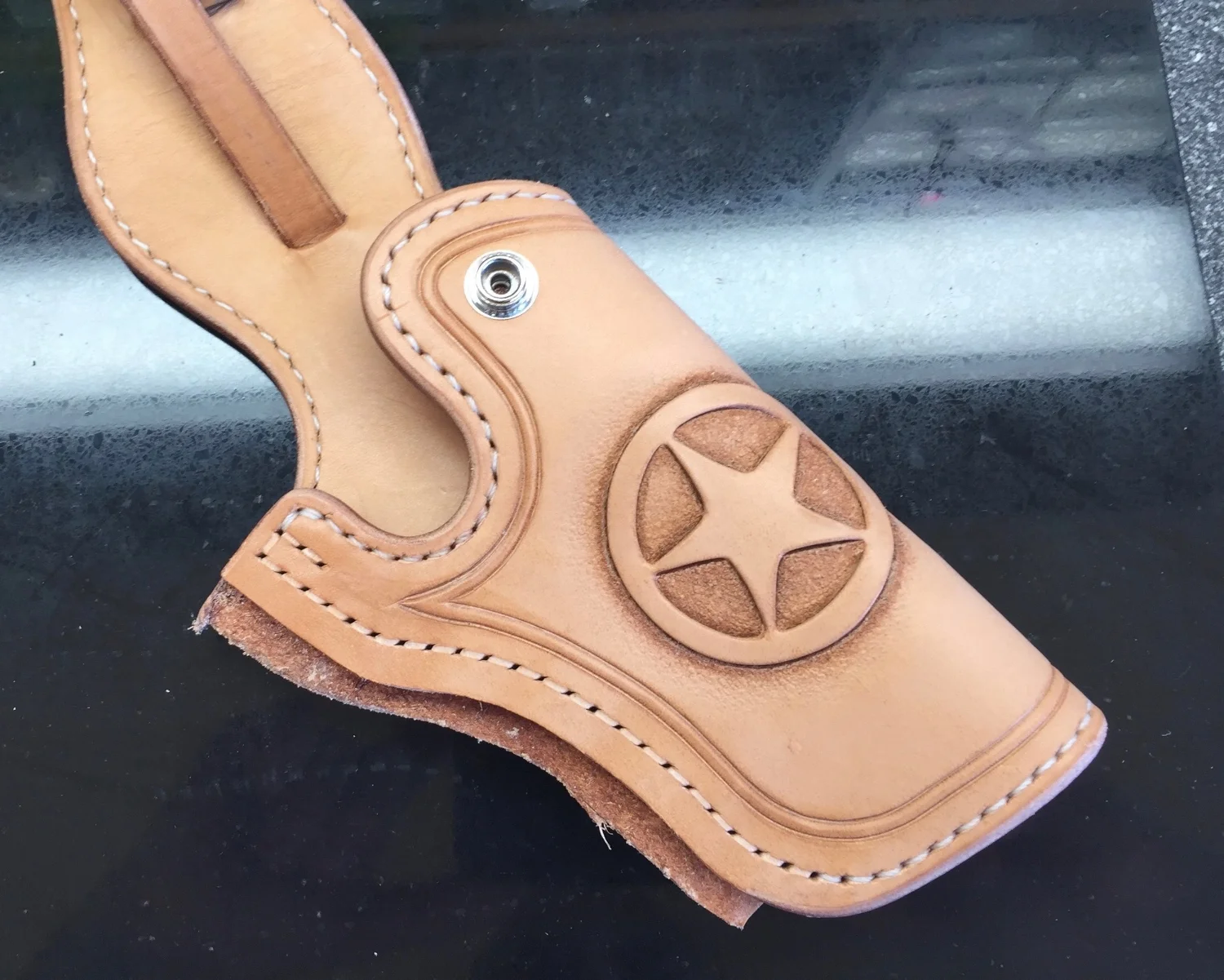 Welt Glued, Prepped for Stitching