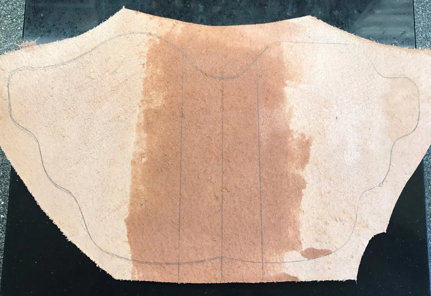 Liner Cut, Marked For Skiving