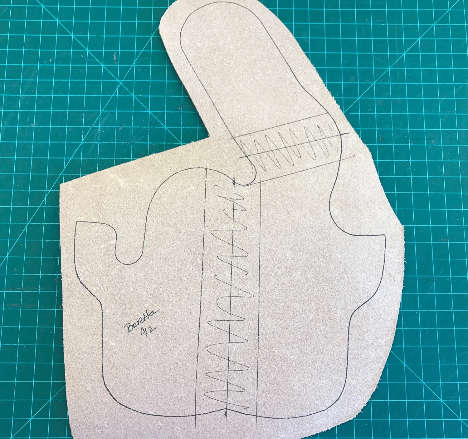 Liner Cut, Marked for Skiving