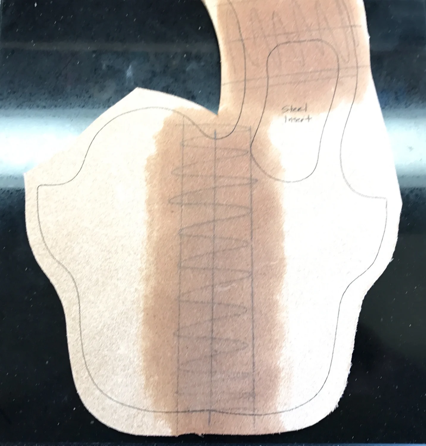 Liner Cut, Marked for Skiving