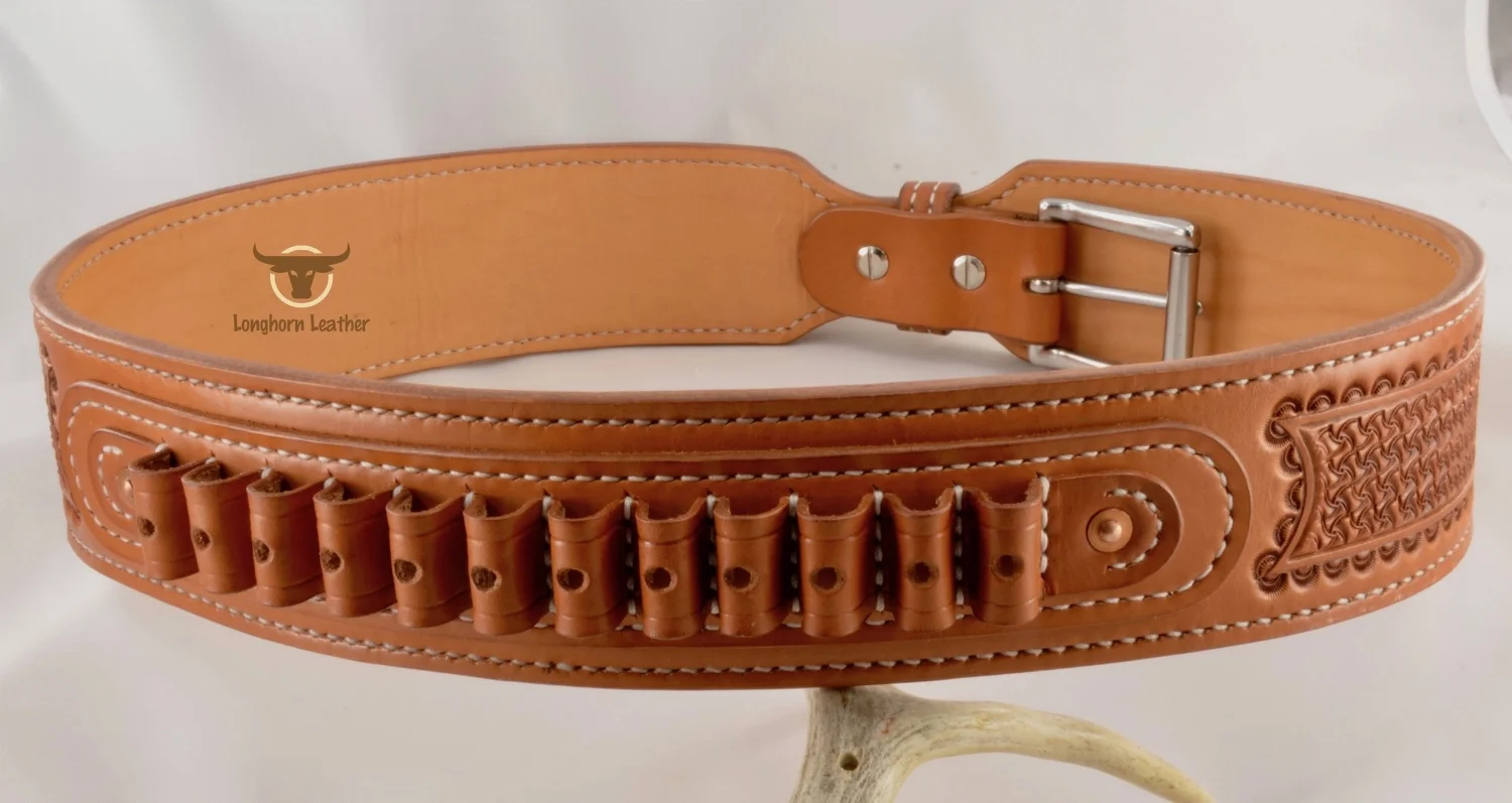 Longhorn Leather AZ - 2.5%22 Cartridge Belt featuring the %22Kingman%22 design 1.jpg