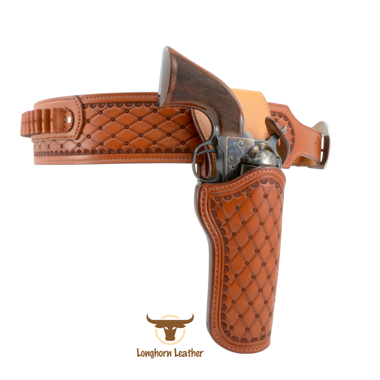 Longhorn Leather AZ-Custom Leather Gun Belt featuring the “San
