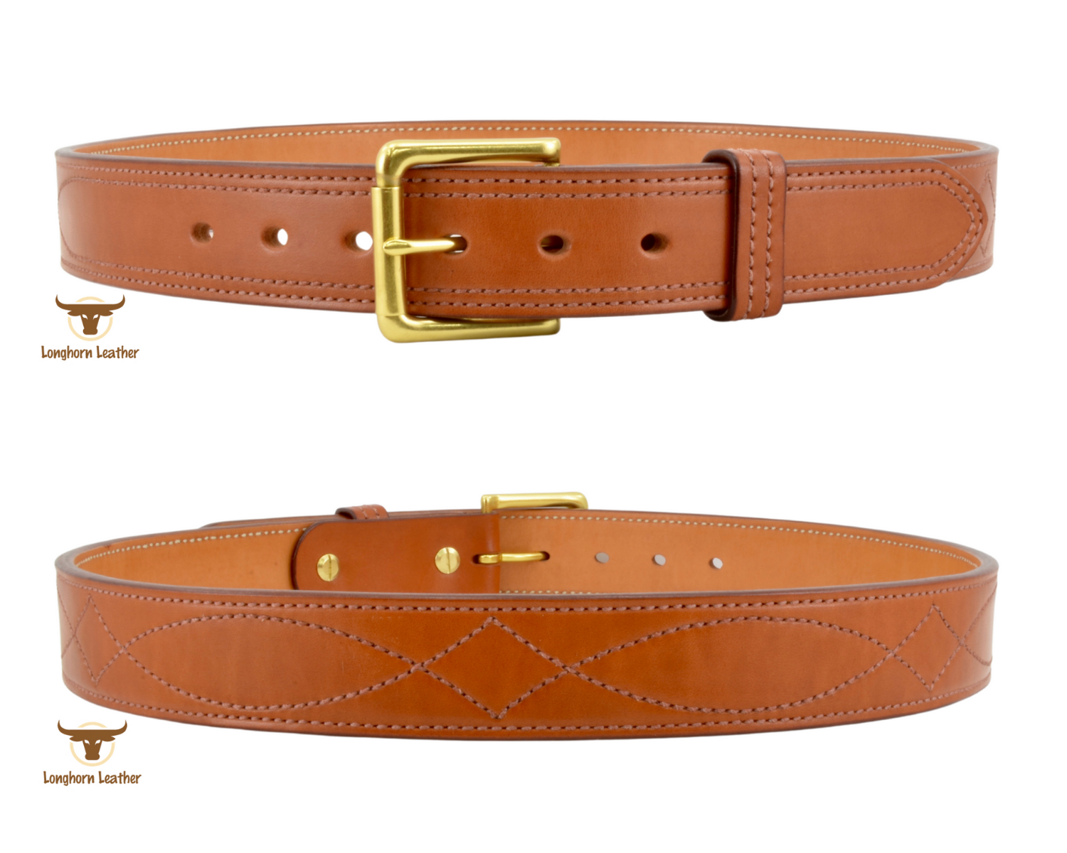 Custom leather belt featuring the "Gunslinger" design.  Individually handcrafted at Longhorn Leather AZ