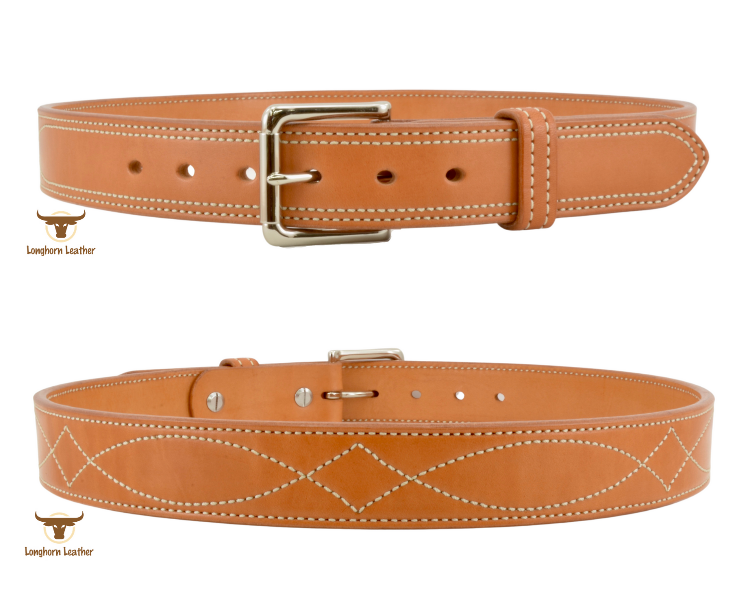 Custom leather belt featuring the "Gunslinger" design.  Individually handcrafted at Longhorn Leather AZ