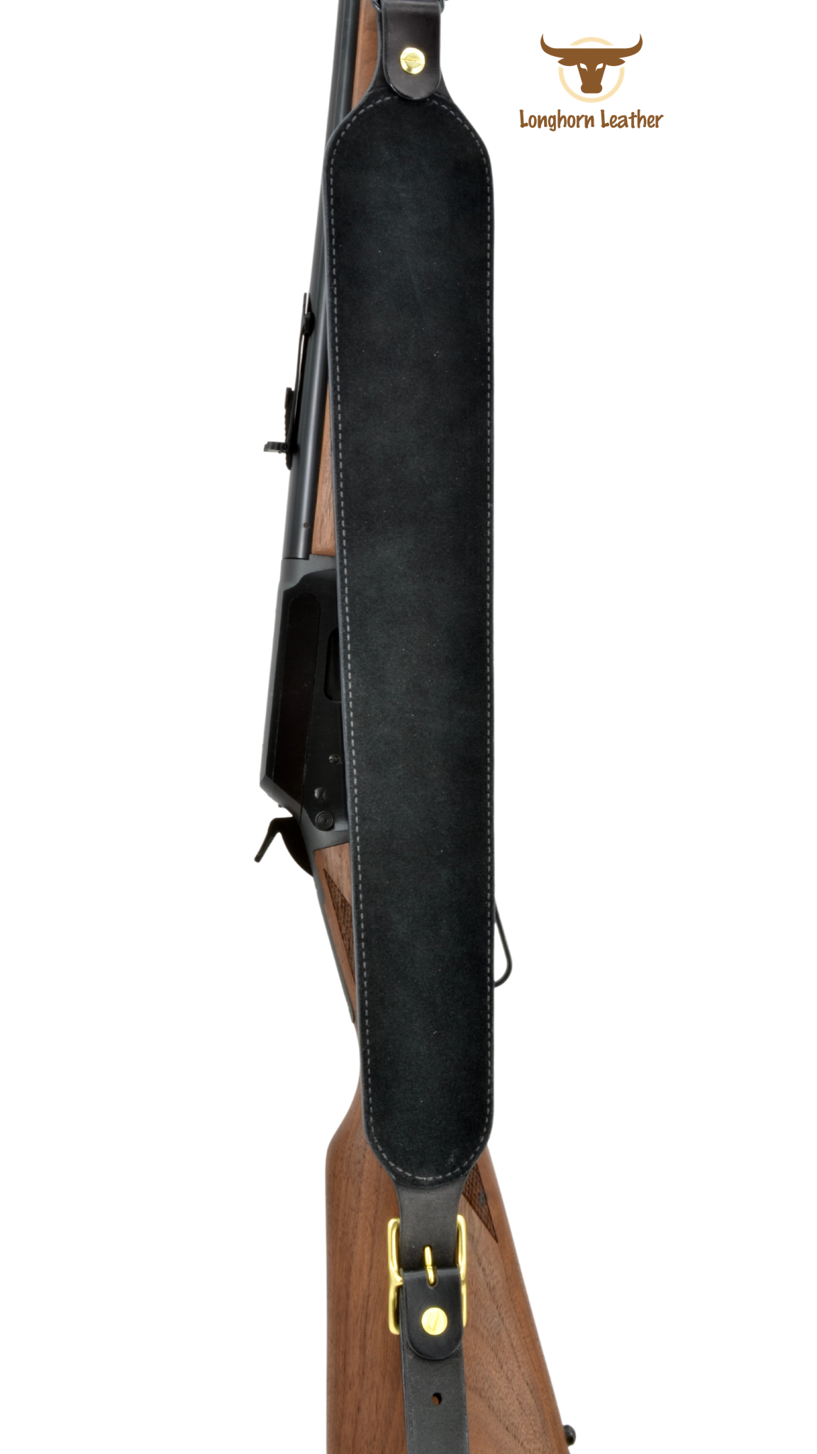 Custom leather rifle sling featuring non-slip back. Individually handcrafted at Longhorn Leather AZ