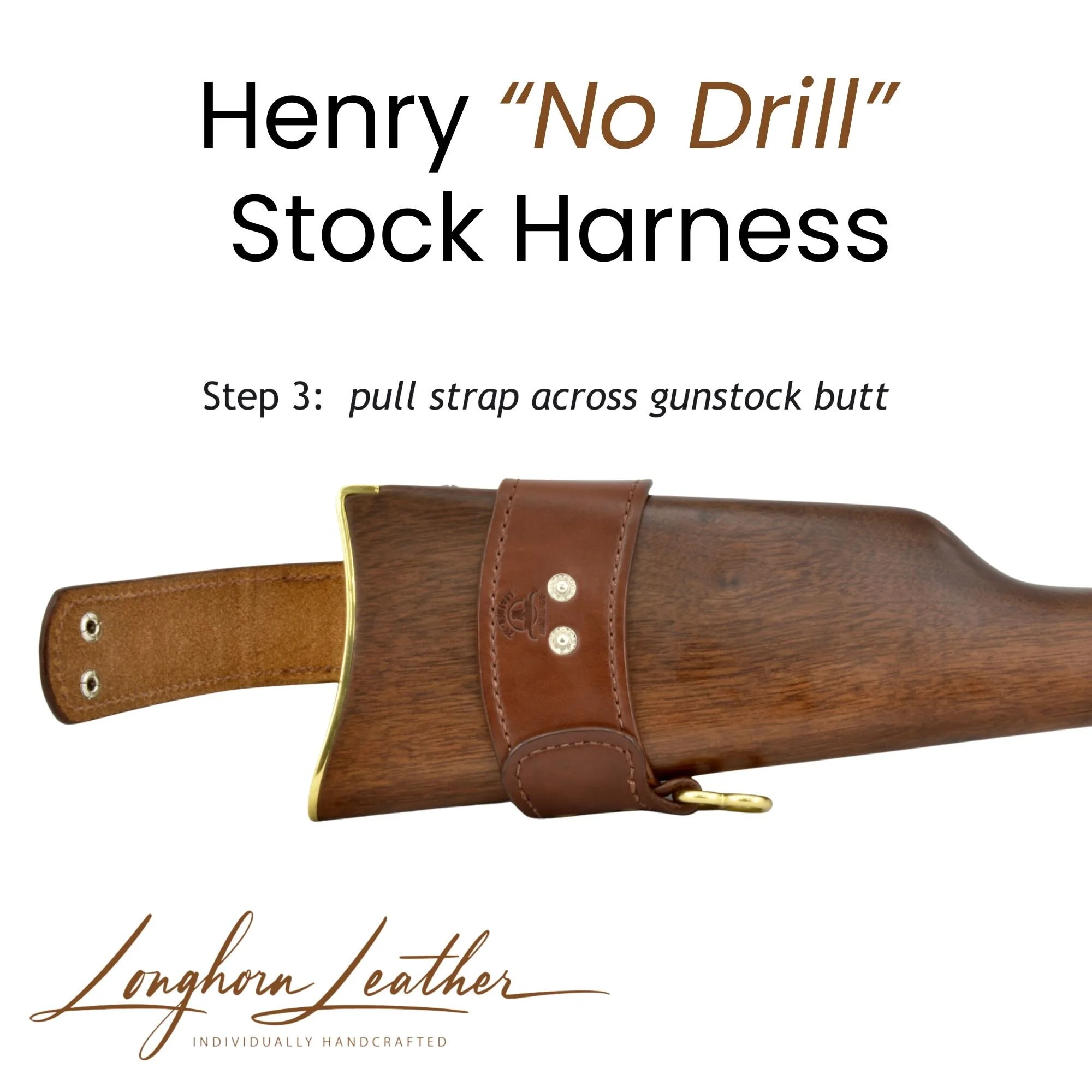 
Custom leather Henry Rifle No Drill Stock Harness – Meticulously handcrafted in Scottsdale, Arizona by Longhorn Leather
