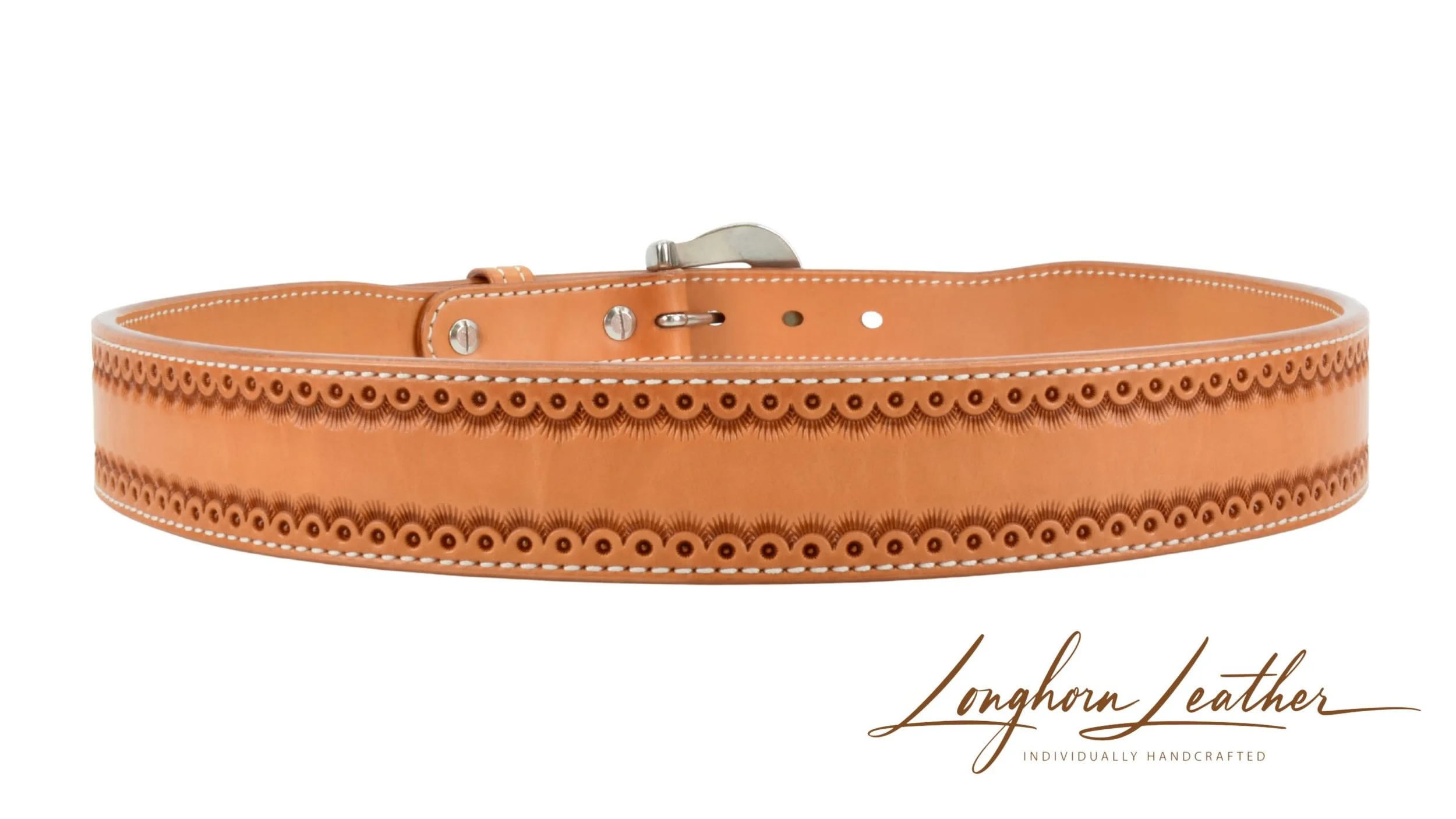Custom leather gun belt, Cimarron design - Meticulously handcrafted by Longhorn Leather AZ, located in Scottsdale, Arizona (Copy) (Copy) (Copy)