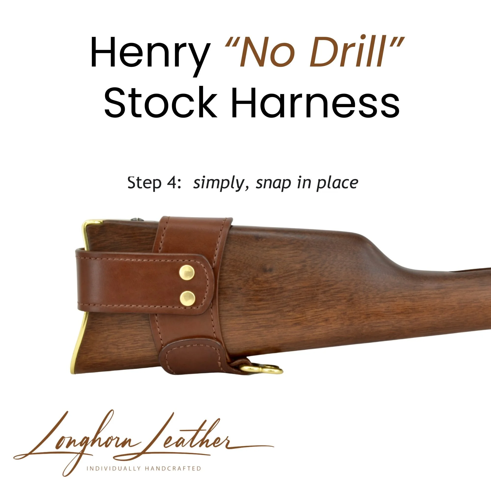 
Custom leather Henry Rifle No Drill Stock Harness – Meticulously handcrafted in Scottsdale, Arizona by Longhorn Leather