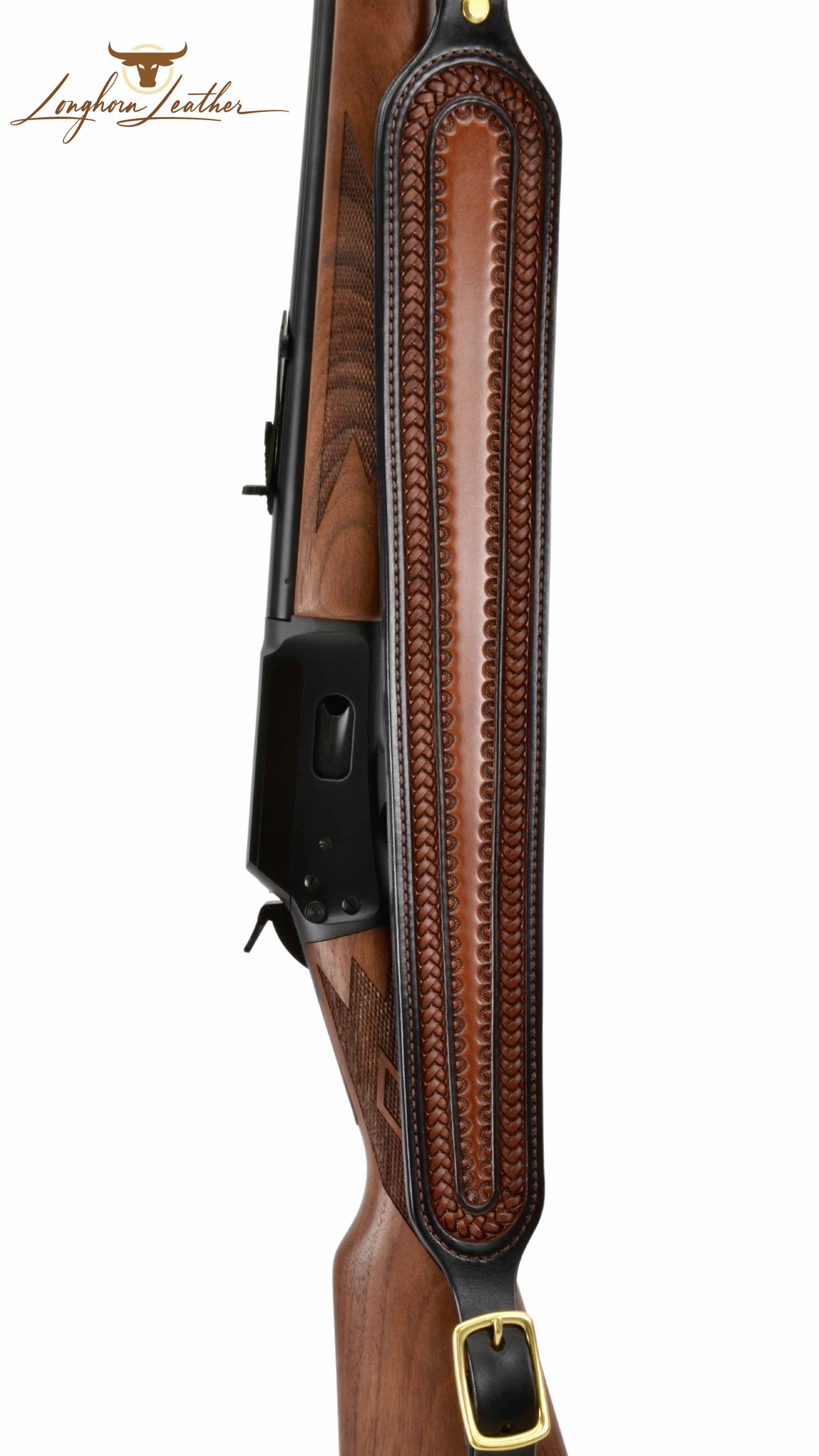 Custom leather rifle sling featuring the Sedona design.  Individually handcrafted at Longhorn Leather AZ