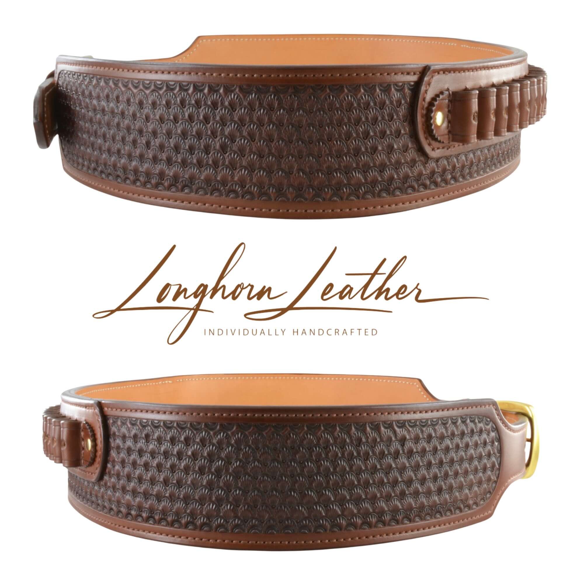 Custom leather western gun belt, Prescott design - Expertly handcrafted in Scottsdale, Arizona by Longhorn Leather