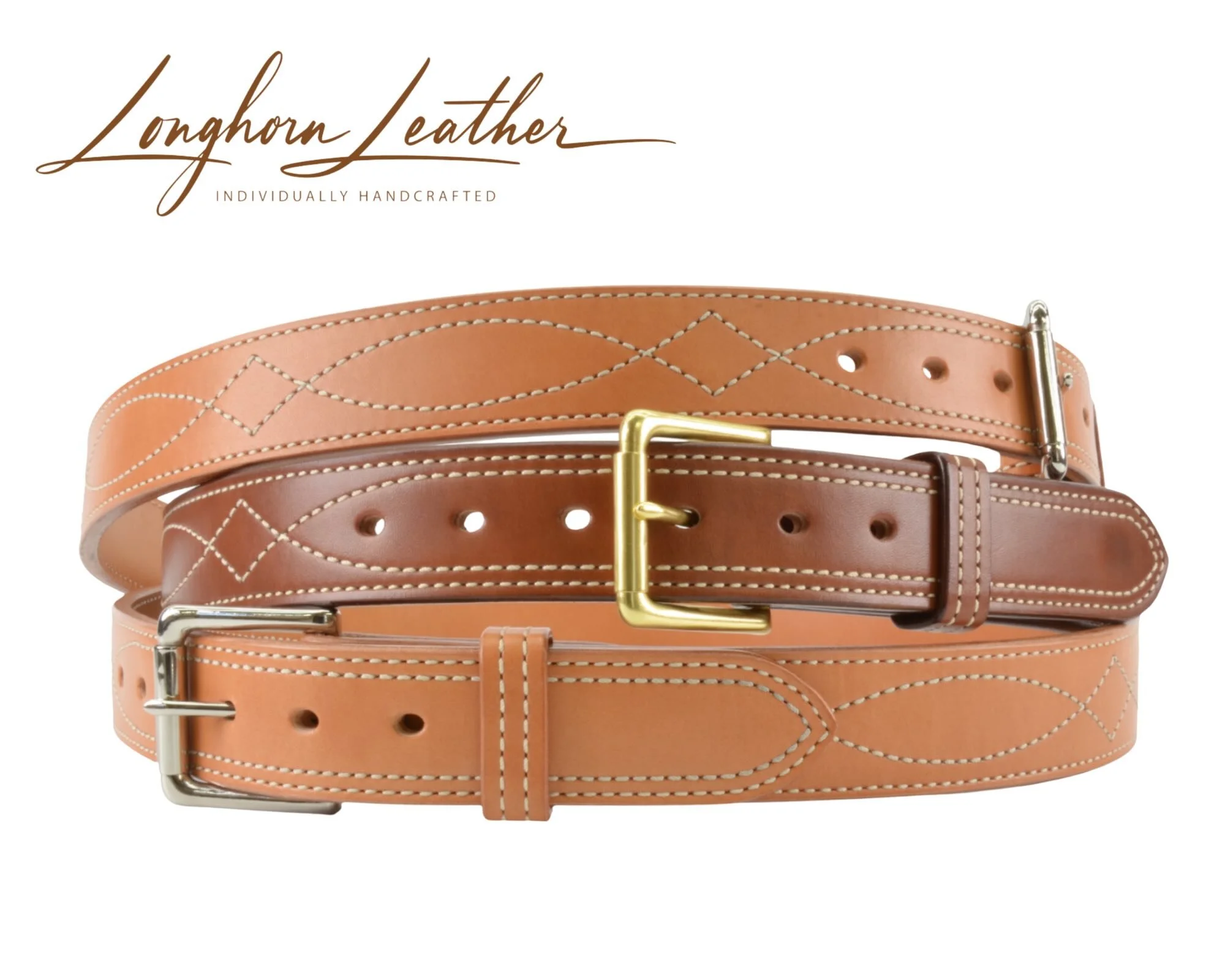 Custom leather gun belts, gunslinger design - Meticulously handcrafted by Longhorn Leather AZ, located in Scottsdale, Arizona