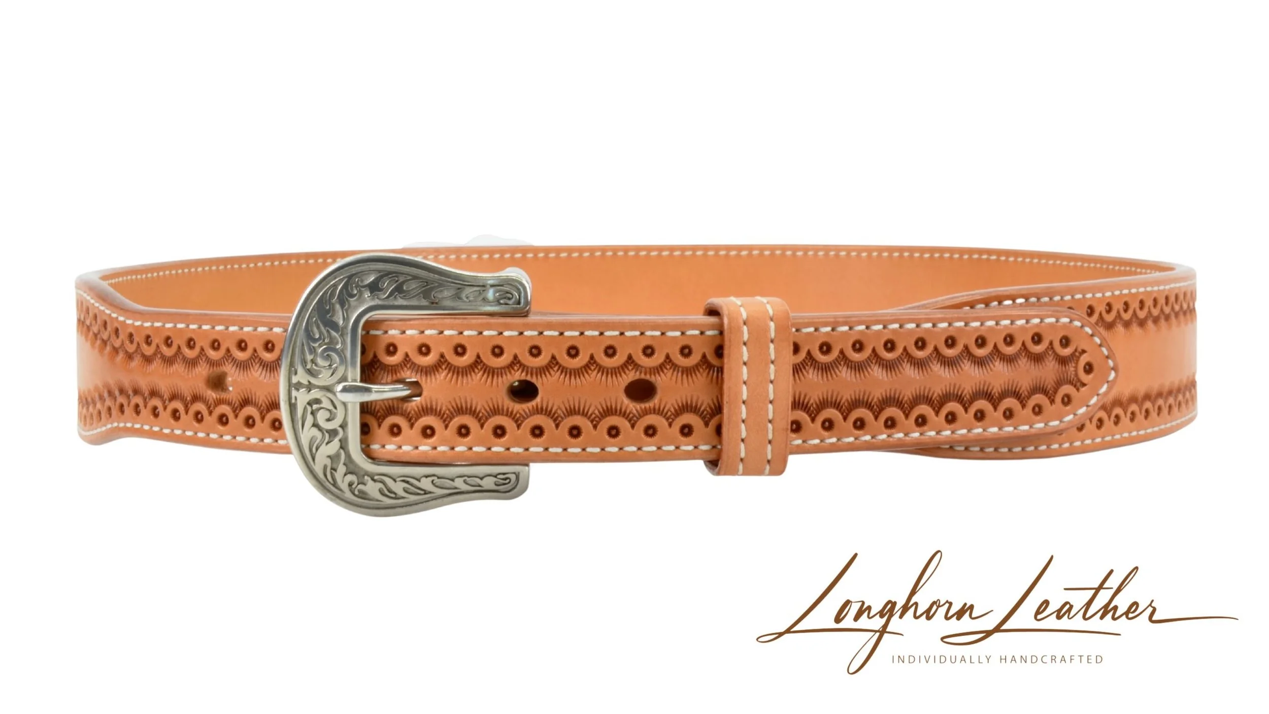 Custom leather gun belt, Cimarron design - Meticulously handcrafted by Longhorn Leather AZ, located in Scottsdale, Arizona (Copy) (Copy) (Copy)