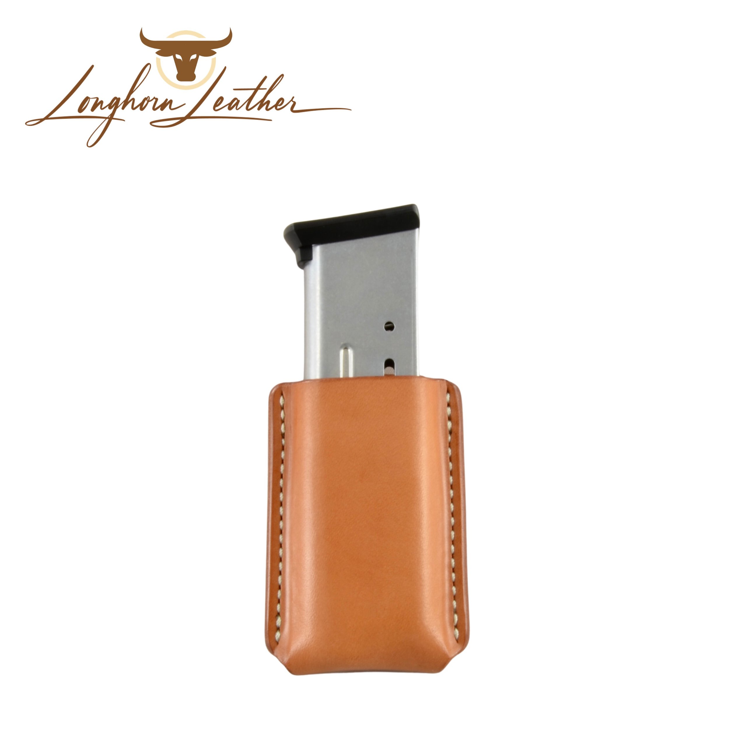 Custom leather 1911 single magazine carrier.  Individually handcrafted at Longhorn Leather AZ