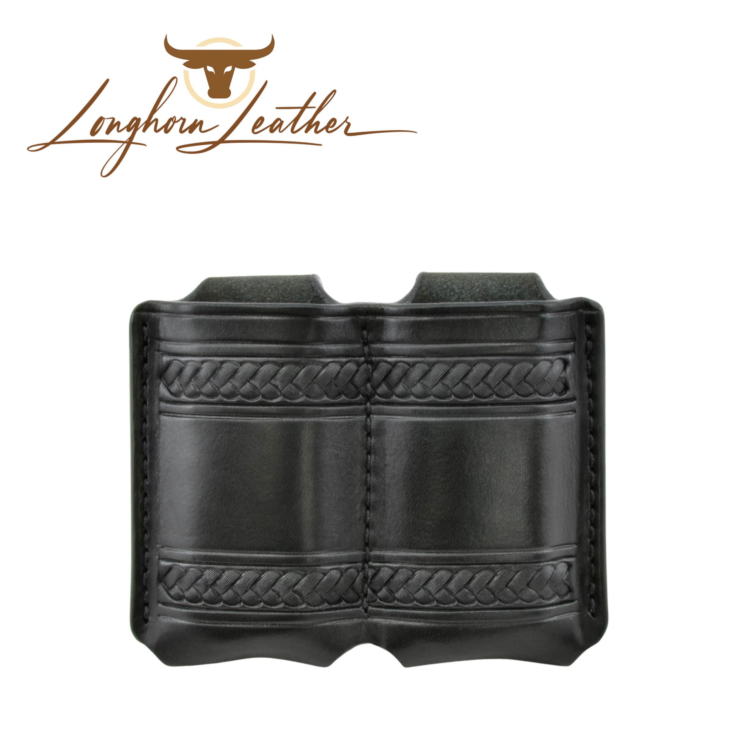  Custom leather 1911 double magazine carrier featuring the Sedona design.  Individually handcrafted at Longhorn Leather AZ