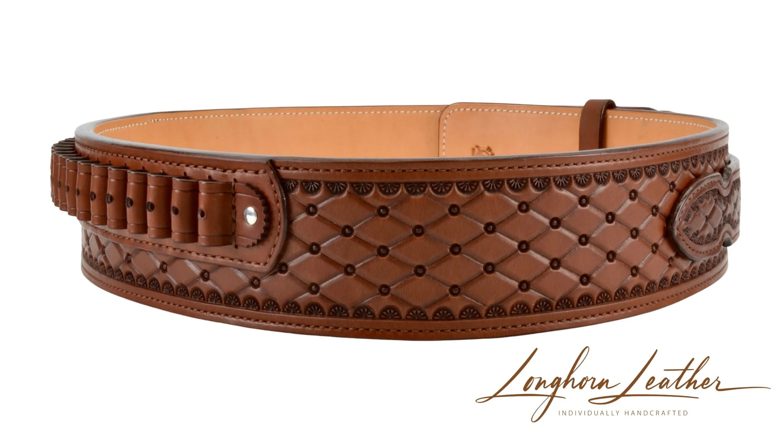 Custom leather western gun belt, San Carlos design - Expertly handcrafted in Scottsdale, Arizona by Longhorn Leather (Copy)