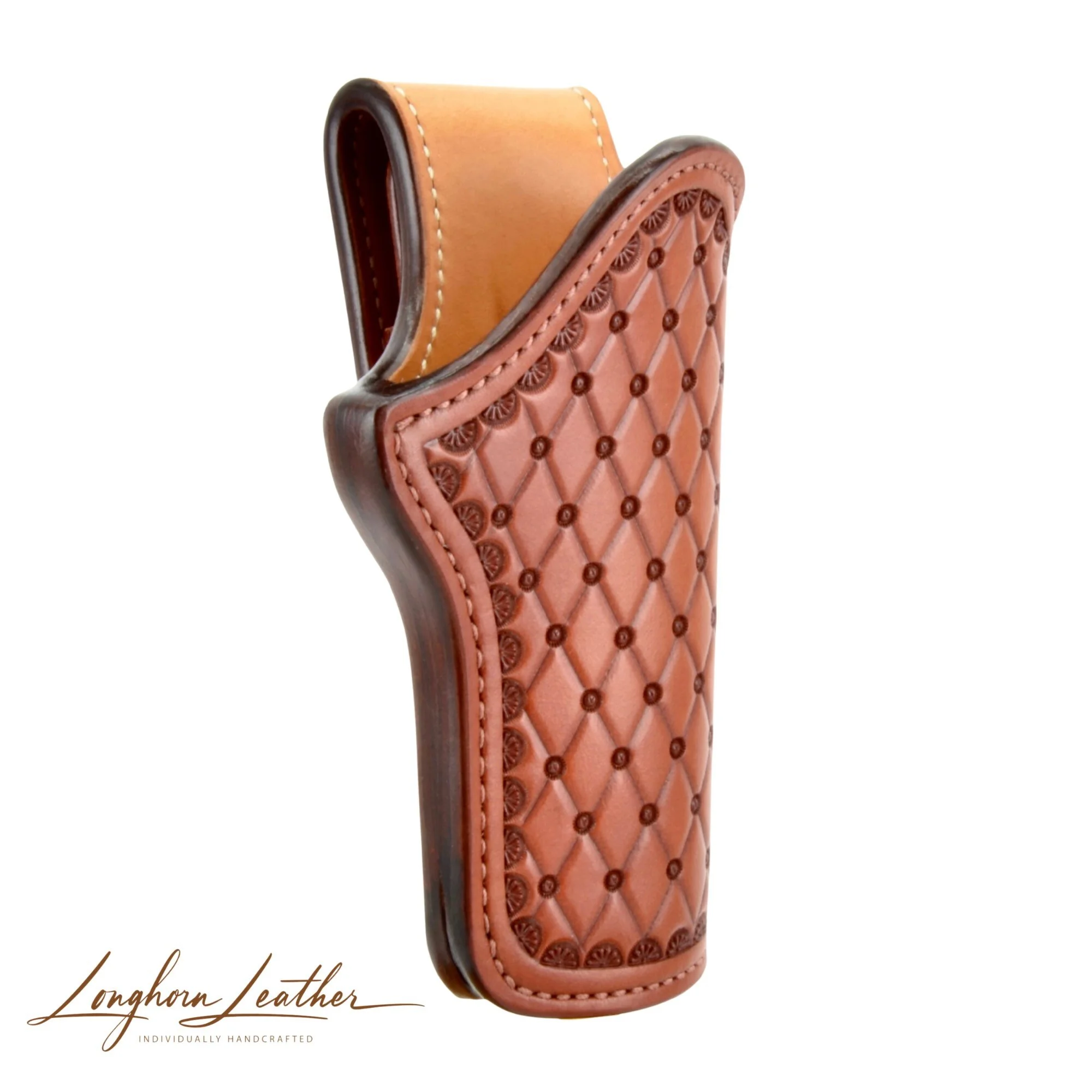 Custom leather 1911 holster with San Carlos design – expertly handcrafted in Scottsdale, Arizona by Longhorn Leather AZ.