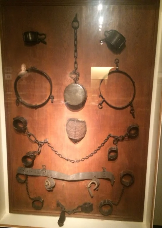 Coercion: shackles and chains used before 1815 at the Gerard the Devil's Castle (Ghent)to restrain the mentally ill