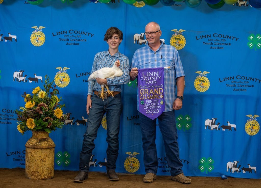 Tristan Lulay, Grand Champion Pen of Chickens purchased by Veterinary Service Inc. 