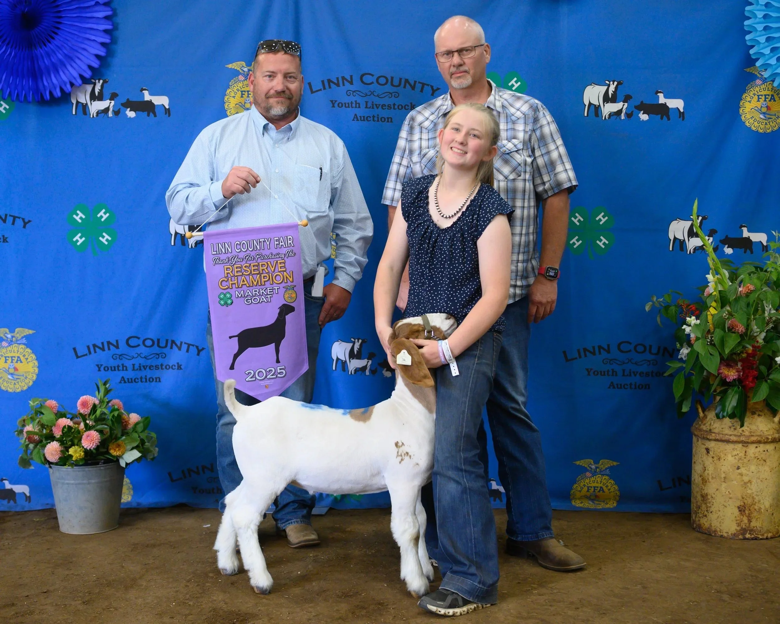 Reserve Champion Goat - Ann Marie Kizer, Purchased by Veterinary Service Inc and Rob and Sarah Damon