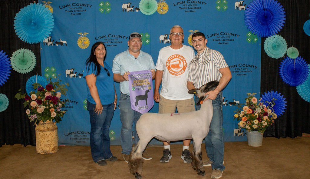 Reserve Champion Lamb - Cade Weber - purchased by Rob &amp; Sarah Damon and Steve Carothers