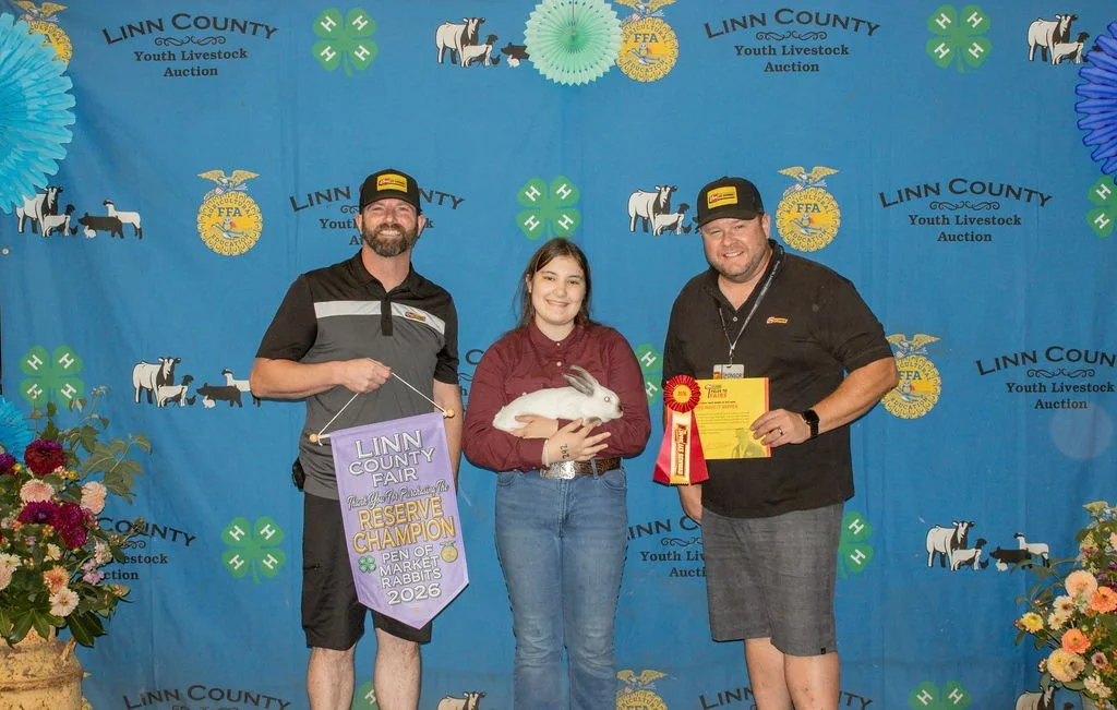 Reserve Champion Pen of Rabbits - Lydia Herold - purchased by Les Schwab - Lebanon