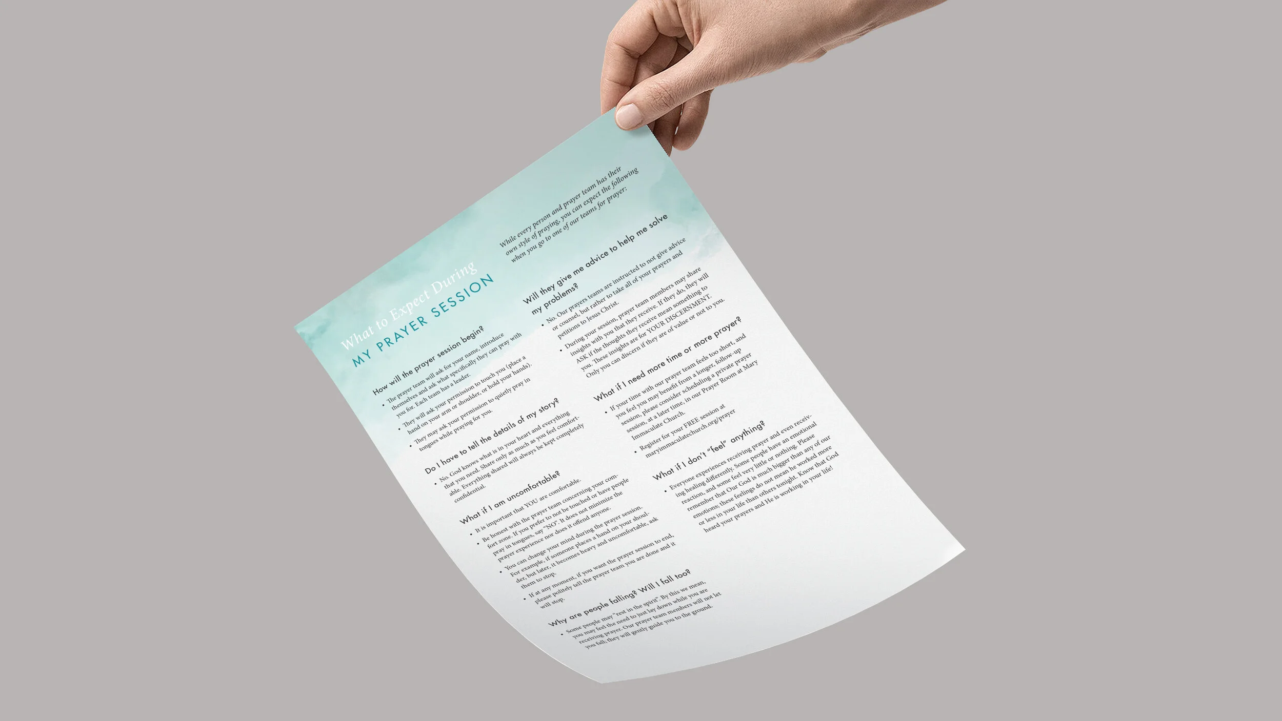 What to Expect During My Prayer Session | Bilingual Handout