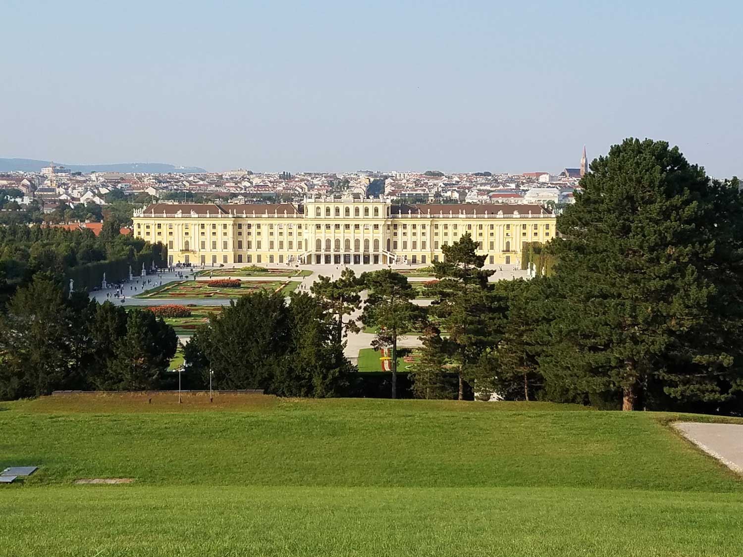 One of my favorite spots in Vienna—at the top of the gardens looking down at the Schonbrunn and the city