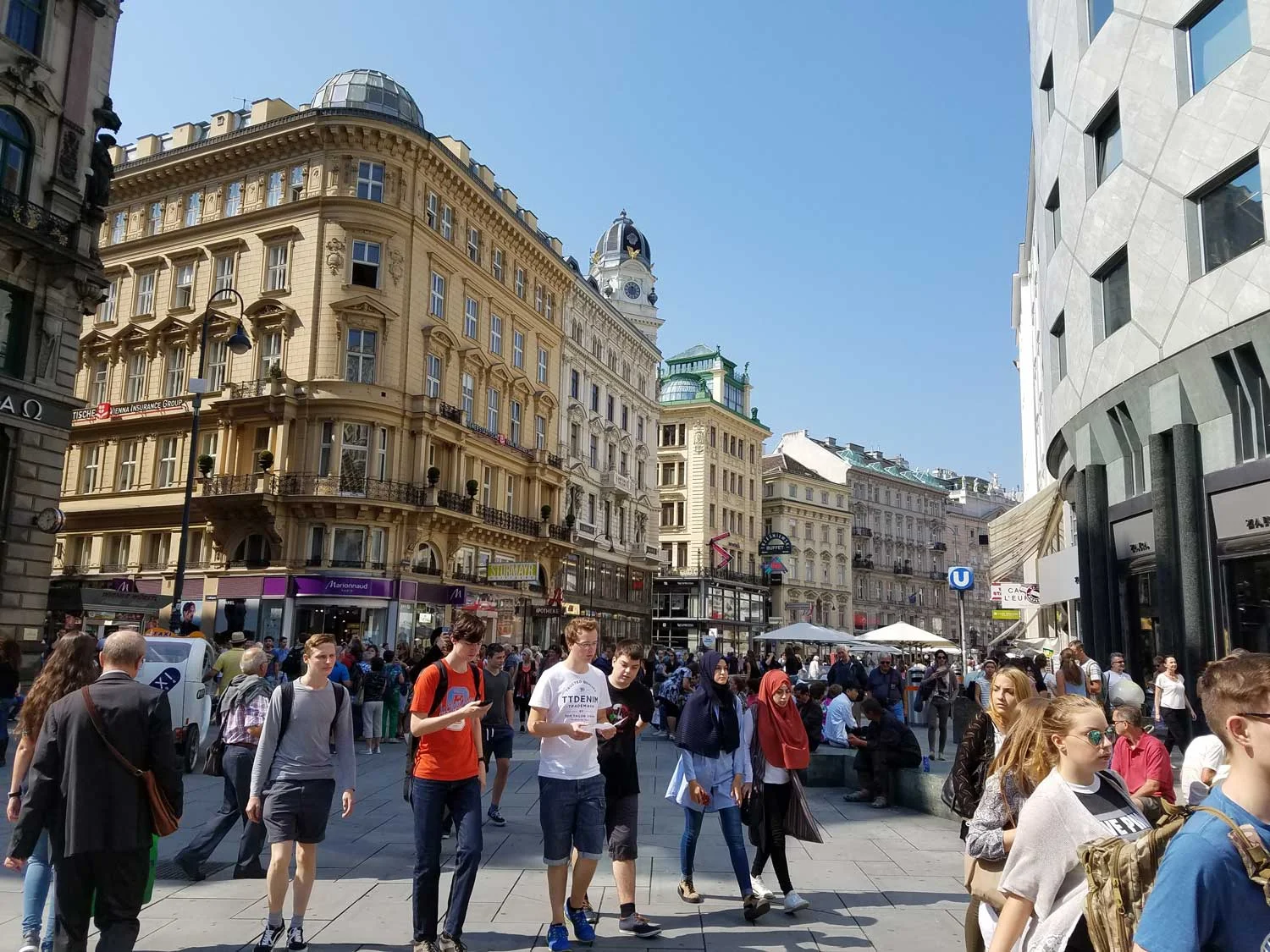 The main shopping district in the heart of Vienna is bustling with life and culture. Love those old Viennese buildings and winding pedestrian-only streets.